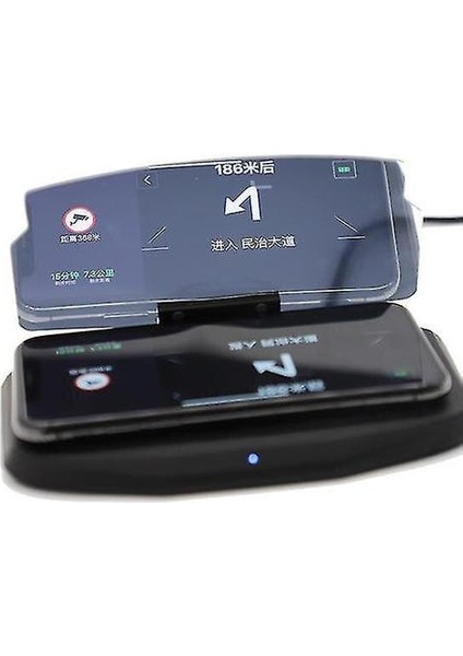 Head Up Display Qi Kablosuz Şarj Cihazı Araba Cep Telefonu Gps Navigasyon Görüntü Reflektörü (Yurt Dışından)