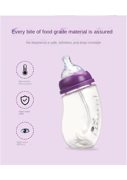 260ML Besleme Şişesi, Bebek Silikon Geniş Ağız Için Maymun Şekli Anti-Fall Cam Besleme Şişesi (Yurt Dışından) modelleri