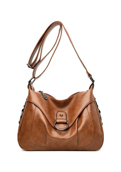 Kadın Crossbody Çantası, Pu Deri Büyük Kapasiteli Omuz Çantası (Yurt Dışından)