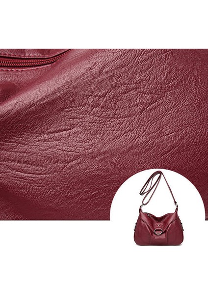 Kadın Crossbody Çantası, Pu Deri Büyük Kapasiteli Omuz Çantası (Yurt Dışından)