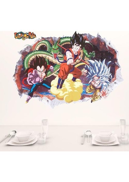 Wall Stickers Dragon Ball Super Saiyan Children's Room Sticker 50X70CM (Yurt Dışından)