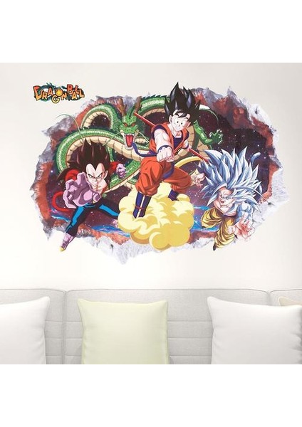 Wall Stickers Dragon Ball Super Saiyan Children's Room Sticker 50X70CM (Yurt Dışından) fiyatları