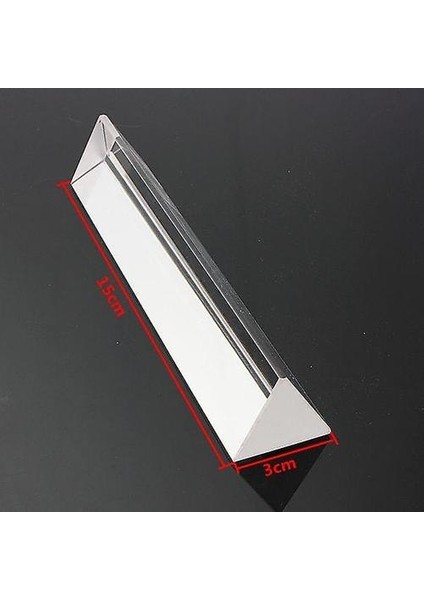 15 cm Optik Cam Kristal Üçlü Üçgen Prizma Fotoğrafçılık Fizik Öğretim Işık Spektrumu (Yurt Dışından)