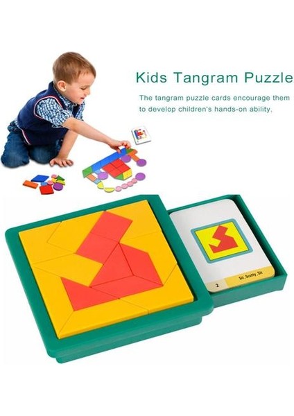 Ahşap Desen Blokları Oyuncaklar 30 Desen Kartları ile Geometrik Tangram Bulmaca Çocuklar Için 14 Şekiller Sıralama Istifleme Oyunları | (Yurt Dışından) fırsatları