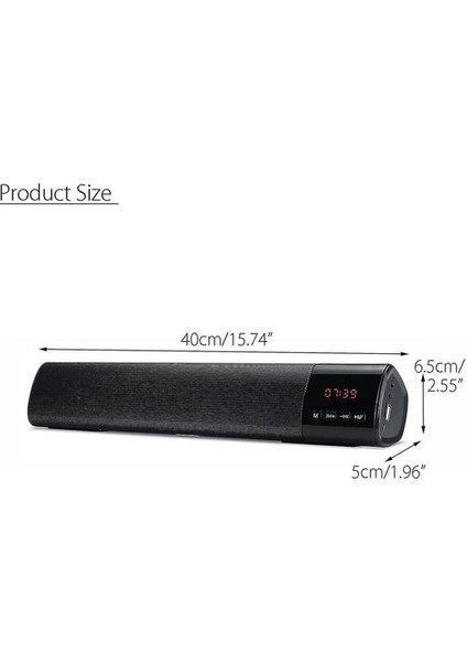 Tv Soundbar Bluetooth Hoparlör Taşınabilir Kablosuz Subwoofer Stereo Çalar Kablosuz | Soundbar (Siyah) (Yurt Dışından)
