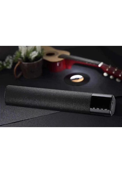 Tv Soundbar Bluetooth Hoparlör Taşınabilir Kablosuz Subwoofer Stereo Çalar Kablosuz | Soundbar (Siyah) (Yurt Dışından)