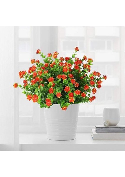 6 Paketler Yapay Çiçekler Ev Dekorasyonu Için Açık Sahte Çiçekler, Uv'ye Dayanıklı Sahte Plastik Yeşillik Çalılar Bitkiler Asma Bahçe Sundurması Windo Için (Yurt Dışından)