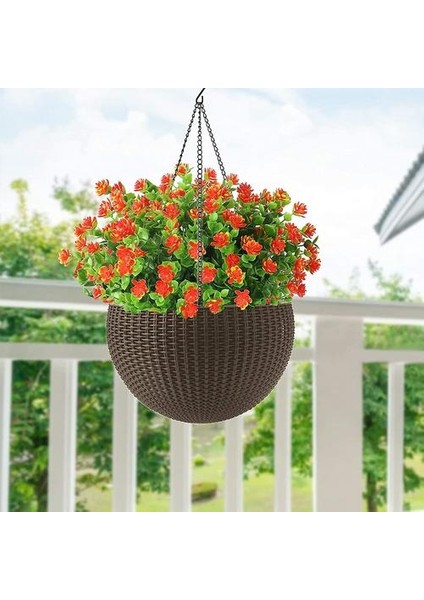 6 Paketler Yapay Çiçekler Ev Dekorasyonu Için Açık Sahte Çiçekler, Uv'ye Dayanıklı Sahte Plastik Yeşillik Çalılar Bitkiler Asma Bahçe Sundurması Windo Için (Yurt Dışından)