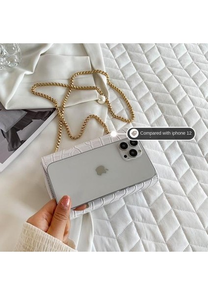 Timsah Pu Omuz Çantası Zincir Çantası, Mini Tek Omuzlu Messenger Küçük Kare Çanta, Moda Zinciri Kadın Çantası (Yurt Dışından)