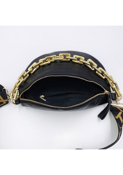 Kalın Zincir Yüksek Messenger Göğüs Çantası, Ekose Pu Kadın Çantası Moda Moda Omuz Çantası (Yurt Dışından)
