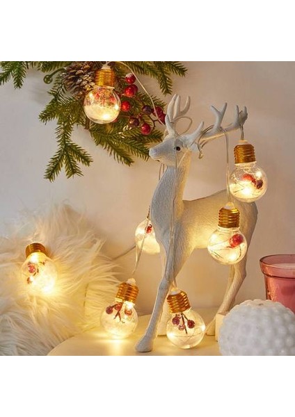 Noel Işıkları LED Taklit Ampul Işık Ip, Oda Avlusu Kırmızı Meyve Çam Ağacı Işık Ip, Noel Dekorasyon Işıkları (Yurt Dışından) fırsatları