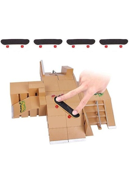 Mini Alaşım Parmak Paten Tahtası Kaykay Parkı Seti (Yurt Dışından)