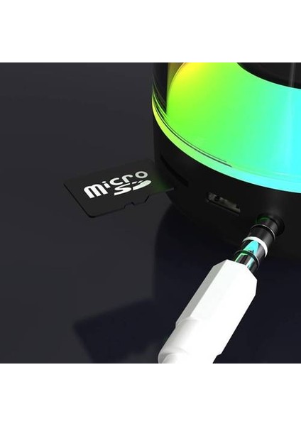 Renkli Işıklar Bluetooth Hoparlör, Subwoofer Stereo Ev Büyük Hacimli Açık Su Geçirmez Mini Küçük Ses Subwoofer (Yurt Dışından)