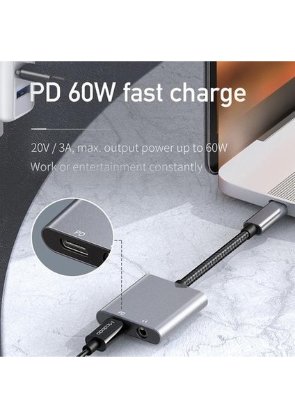 60 W Pd USB C Için Çift Tip C Kulaklık Dijital Ses Adaptörü Dac Hıfı Aux Kablosu iPad Pro Macbook Samsung S10 Not 10 9 | Telefon Adaptörleri ve Amp;konvertörler (Yurt Dışından)