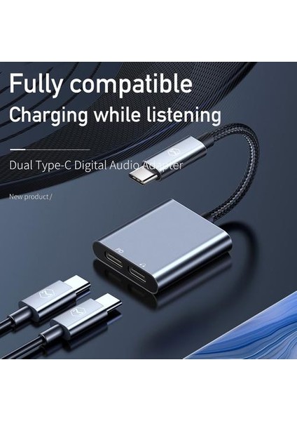 60 W Pd USB C Için Çift Tip C Kulaklık Dijital Ses Adaptörü Dac Hıfı Aux Kablosu iPad Pro Macbook Samsung S10 Not 10 9 | Telefon Adaptörleri ve Amp;konvertörler (Yurt Dışından)