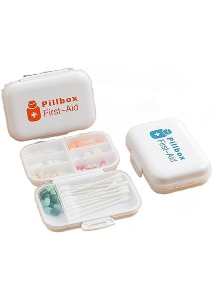 3pcs Taşınabilir Home Mini 8 Karton Paketleme Tablet Hap Alt Kutusu ile Bölme Hap Kutusu (Yurt Dışından)
