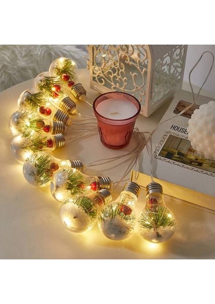 Noel Işıkları LED Taklit Ampul Işık Ip, Oda Avlusu Kırmızı Meyve Çam Ağacı Işık Ip, Noel Dekorasyon Işıkları (Yurt Dışından) modelleri