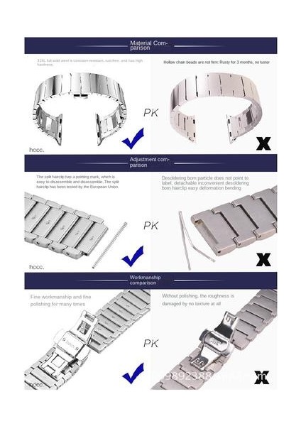 38/40/41MM, 42/44/45MM Metal Kayışı Applewatch5/6/7 Için Kelebek Tokalı Bir Boncuk Zincir Kayışı (Yurt Dışından)