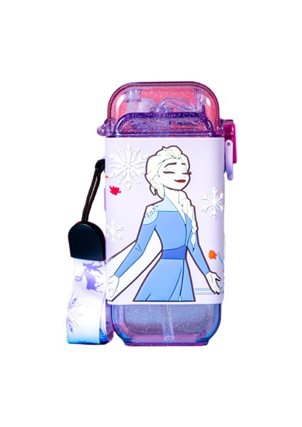 280ML Kare Saman Fincan, Karikatürlü Dondurulmuş Desenli Çocuklar Için Uygun Samanlı Saman Kabı (Yurt Dışından)