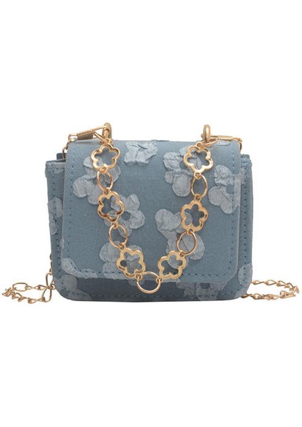 Desenli El Zinciri Mini Messenger Çantası, Popüler Niş All-Mwatch Küçük Çanta, Moda Basit Ruj Çantası (Yurt Dışından)