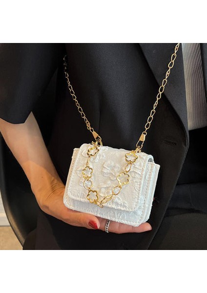Desenli El Zinciri Mini Messenger Çantası, Popüler Niş All-Mwatch Küçük Çanta, Moda Basit Ruj Çantası (Yurt Dışından)