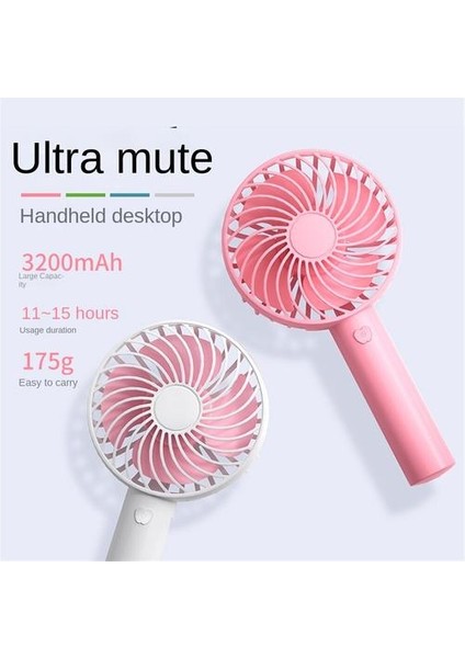 1200 Mah Plastik El Fan, Öğrenci Yurtlarında Büyük Rüzgar Enerjisi Için Uygun Basit Şarj Edilebilir Taşınabilir Fan (Yurt Dışından)