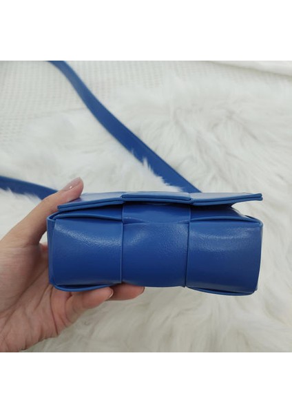 Moda Çok Yönlü Mini Dokuma Çanta, Kadın Çapraz Bagaj Kare Ekose Göğüs Torbası Zinciri Kozmetik Çanta (Yurt Dışından)