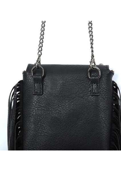 Modaya Uygun ve Şık Yumuşak Deri Çivili Püskül Çanta, Zincir Tek Omuzlu Crossbody Kadın Çantası (Yurt Dışından)