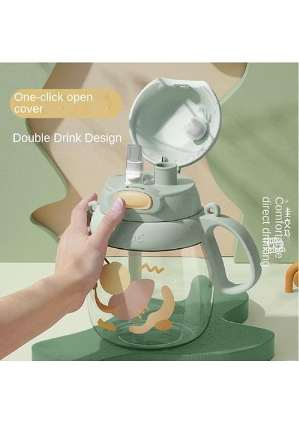 1300ML Çift Içme Fincanları, Öğrencilerin Büyük Göbek Şekli Için Uygun Pipetler, Damla Dirençli ve Aşınmaya Dayanıklı Pp Fincanları ile Büyük Kapasite (Yurt Dışından) fırsatları