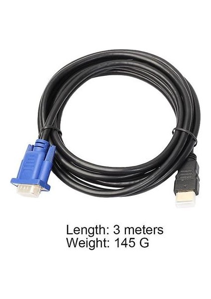 HDMI - VGA Kablosu HDMI Altın Erkek - VGA Hd-15 Erkek 15PIN Adaptör Kablosu (Yurt Dışından) fırsatları
