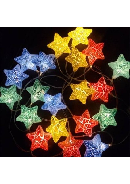 LED Yıldız Dekorasyon Ipleri, Çatlamış Pentagram Noel Oda Düzenlemesi Ip Işıkları (Yurt Dışından)