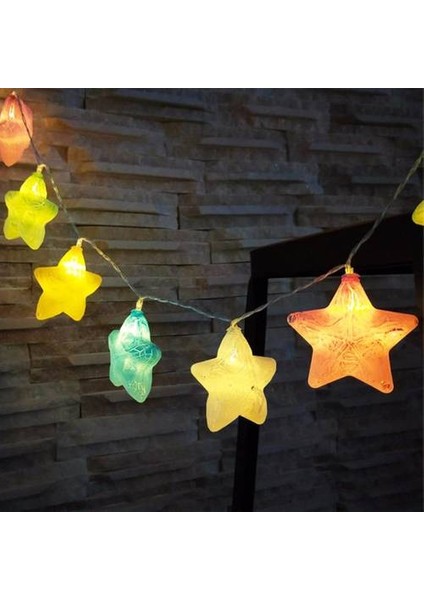 LED Yıldız Dekorasyon Ipleri, Çatlamış Pentagram Noel Oda Düzenlemesi Ip Işıkları (Yurt Dışından)