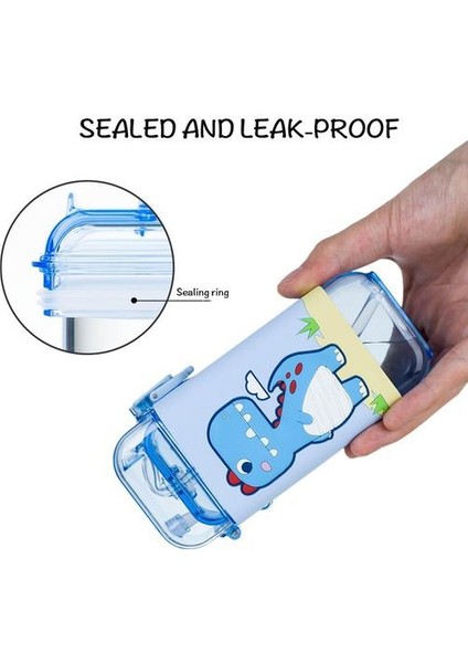 Çizgi Film Çocuk Su Şişesi 280 ml Ip ile Taşınabilir Kare Su Isıtıcısı Mühürlü Sızdırmaz Bpa Ücretsiz Tritan Bebek Süt Bardağı | Şişeler (Yurt Dışından)