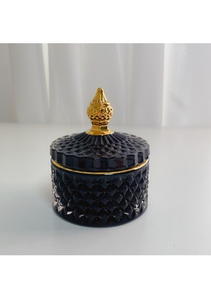 Kabartmalı Kristal Cam Depolama Kavanoz Takı Şeker Kavanoz Aromaterapi Mum Depolama Kavanoz Oturma Odası Tezgah Dekorasyon Sanat Hediye | Depolama Şişeleri ve Amp;kavanoz (Siyah) (Yurt Dışından)