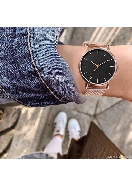 Ultra Ince Izle, Minimalist Örgü Kadın Saatler (Black-Black-W) (Yurt Dışından) modelleri