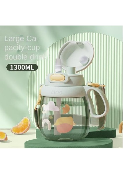 1300ML Çift Içme Fincanları, Öğrencilerin Büyük Göbek Şekli Için Uygun Pipetler, Damla Dirençli ve Aşınmaya Dayanıklı Pp Fincanları ile Büyük Kapasite (Yurt Dışından) modelleri