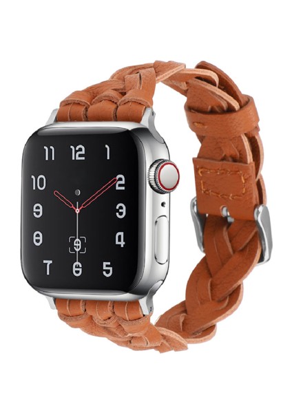 38/40MM, 42/44MM Deri Kayış Apple Watch Se/7 El Örgülü Bükülme Kayışı (Yurt Dışından)