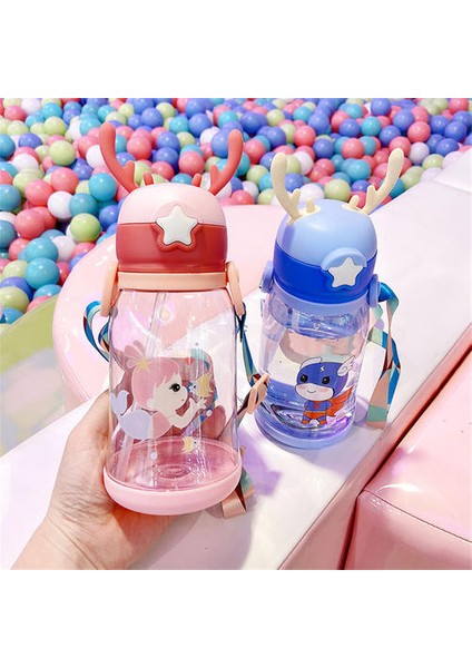 600ML/700ML Boynuzlu Plastik Bardaklar ve Pipetler ile Pipetler, Kayışlarla Açık Bardaklar Için Uygun Büyük Kapasite Portatif Kapasite (Yurt Dışından) fırsatları