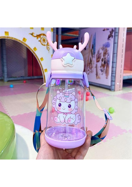 600ML/700ML Boynuzlu Plastik Bardaklar ve Pipetler ile Pipetler, Kayışlarla Açık Bardaklar Için Uygun Büyük Kapasite Portatif Kapasite (Yurt Dışından) indirimleri