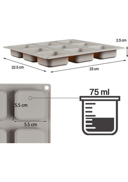 El Yapımı Sabunlar Için Silikon Kalıplar Dıy 9 Izgara Silikon Sabun Kalıp El Yapımı Sabun Yapımı Kare 3D Kalıplar Araçları Kek Dekorasyon Araçları | Sabun Kalıpları (Yurt Dışından)