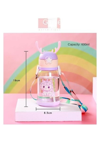 600ML/700ML Boynuzlu Plastik Bardaklar ve Pipetler ile Pipetler, Kayışlarla Açık Bardaklar Için Uygun Büyük Kapasite Portatif Kapasite (Yurt Dışından) fiyatları