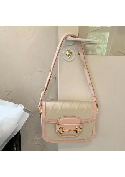 Renk Bloket Yüksek Doku Eyer Çantası, Moda Koltuklu Çanta, Omuz Çantası, Crossbody Çanta (Yurt Dışından)