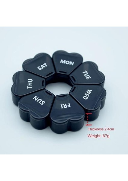 2pcs Yaratıcı 7 Bölmeli Taşınabilir Tek Haftalık Ilaç Kutusu, Çiçek Şeklindeki Hap Ilaç Kutusu Küçük Kutuya Bölünmüş (Yurt Dışından)