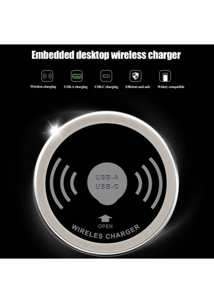 Dahili Masaüstü Cihazında Dahili Qi Hızlı Kablosuz Şarj 15W 10W 7.5W Hızlı Şarj Cihazı 3.0 Gömülü Şarj Cihazı | Samsung Galaxy Için Samsungcharger Için Kablosuz Şarj (Yurt Dışından)