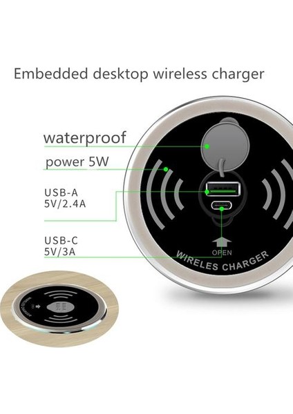 Dahili Masaüstü Cihazında Dahili Qi Hızlı Kablosuz Şarj 15W 10W 7.5W Hızlı Şarj Cihazı 3.0 Gömülü Şarj Cihazı | Samsung Galaxy Için Samsungcharger Için Kablosuz Şarj (Yurt Dışından)