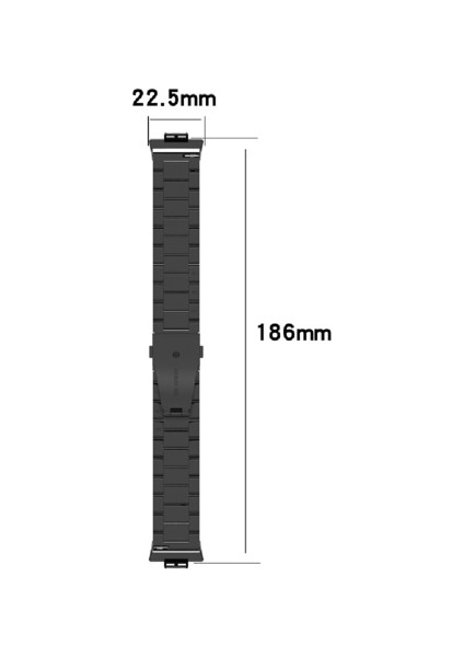 22.5mmmstainless Çelik Kayış Huawei Için Saat Uyuyor Üç Boncuk Bölünmüş Çelik Kayış Katı Metal Kayış (Yurt Dışından)