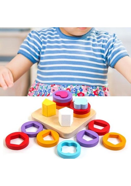 Ahşap Sıralama Istifleme Oyuncaklar Geometrik Şekil Renk Blokları Erken Eğitim Kurulu Oyunu Çocuklar Için Interaktif Oyuncak Hediyeler | Renk Ve;şekil (Yurt Dışından) modelleri