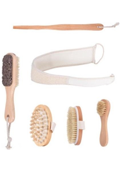 (M) Kuru Fırçalama Vücut Fırçası Seti Lenfatik Drenaj ve Cilt Peeling (Yurt Dışından)