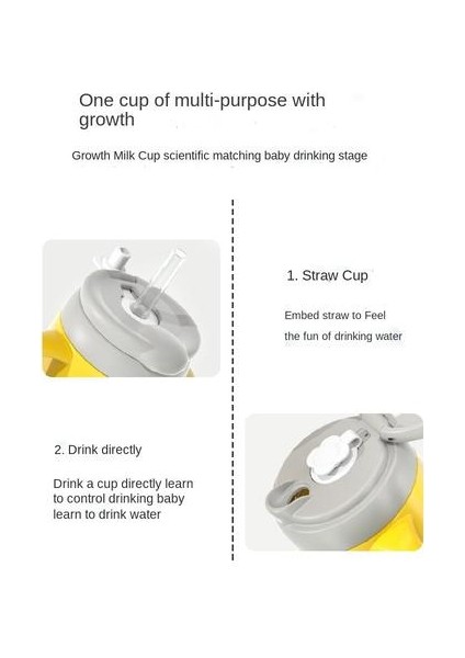 260ML Su Kupası, Saman ve Ölçekli, Bebek Içmeyi Öğrenmeye ve Ev Anti-Çift Su Bardağı Için Uygun (Yurt Dışından) modelleri