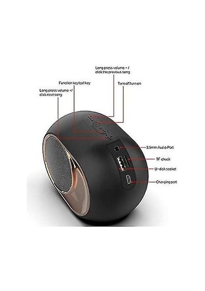 Bluetooth Hoparlör, Kablosuz Tws Bluetooth 5.0 Eller Serbest Arama Desteği(Beyaz) (Yurt Dışından)
